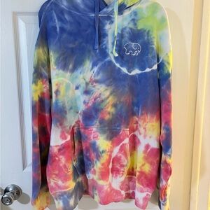 Ivory Ella Blue and Green Tie-Dye Hoodie